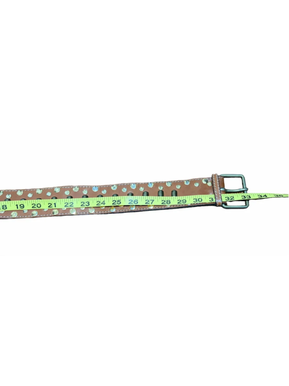Avignon Studded Leather Belt – Genuine Leather, Made in Spain, Size Small
